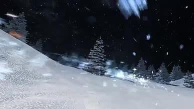 圣诞节夜晚雪人粒子视频的预览图